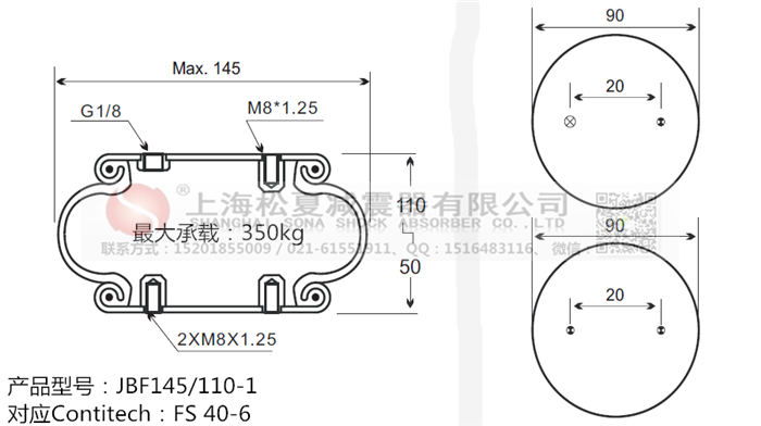 JBF145/110-1橡膠<a href='http://syracusetalks.com/' target='_blank'><u>空氣彈簧</u></a>