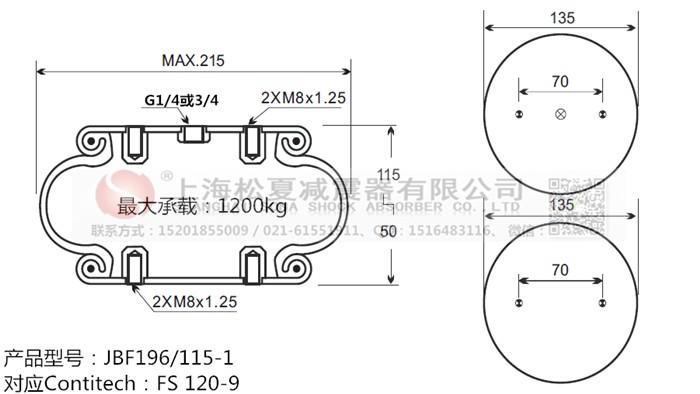 JBF196/115-1橡膠<a href='http://syracusetalks.com/' target='_blank'><u>空氣彈簧</u></a>
