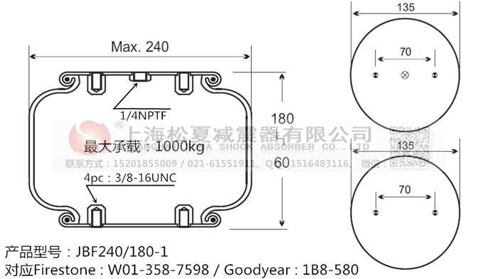 JBF240-180-1橡膠<a href='http://syracusetalks.com/' target='_blank'><u>空氣彈簧</u></a>