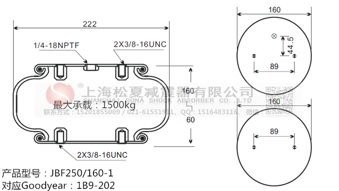 JBF250/160-1橡膠<a href='http://syracusetalks.com/' target='_blank'><u>空氣彈簧</u></a>