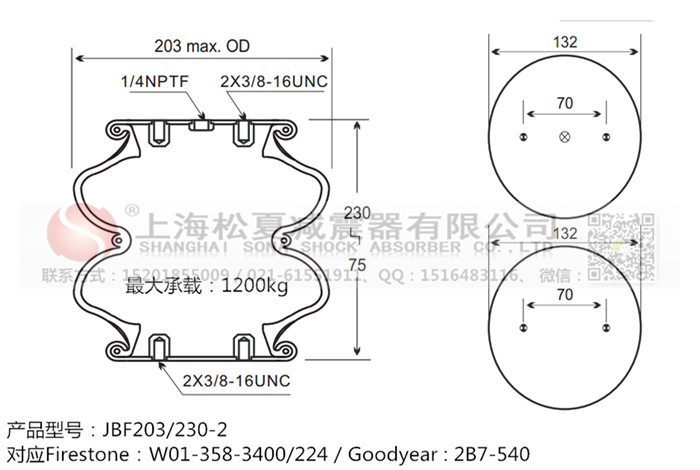 JBF203/230-2橡膠<a href='http://syracusetalks.com/' target='_blank'><u>空氣彈簧</u></a>