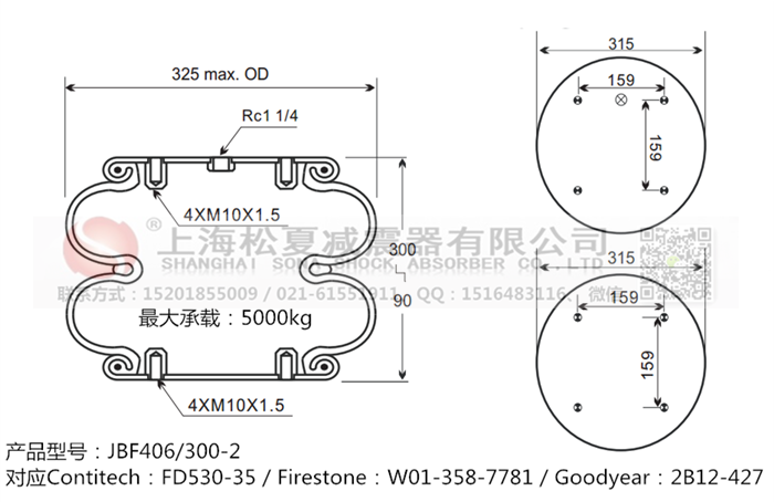 JBF406/300-2橡膠<a href='http://syracusetalks.com/' target='_blank'><u>空氣彈簧</u></a>